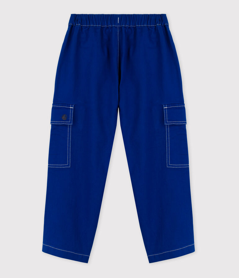 Pantaloni cargo bambina / bambino in twill blu