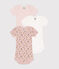 Set di 3 body a maniche corte in cotone a fiori neonato variante 1