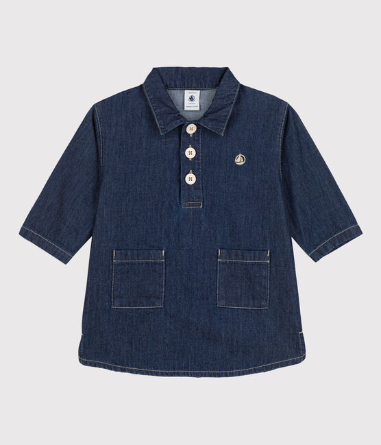 Abito a manica lunga in denim leggero bebè blu DENIM
