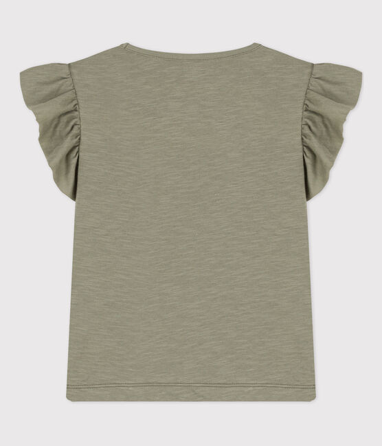 T-shirt a maniche corte in cotone bambina verde MARECAGE