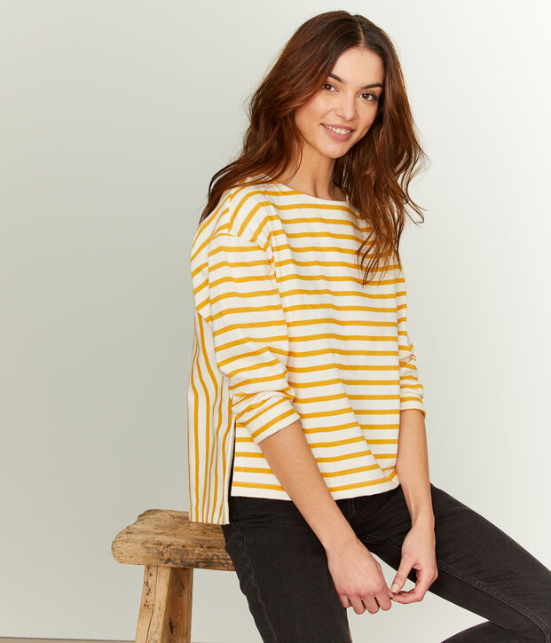 Marini&egrave;re donna grafica bianco/giallo