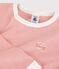 Pigiama bambina/bambino rigato millerighe in cotone biologico rosa PAPAYE/ MARSHMALLOW