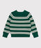 Pullover in misto lana e cotone a righe bambino verde WILLOW/ AVALANCHE