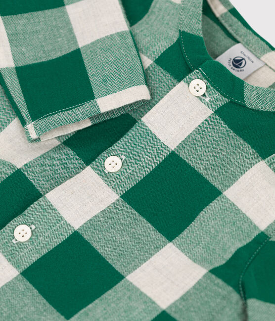 Camicia di flanella a maniche lunghe, a scacchi, per neonati MATCHA/ AVALANCHE