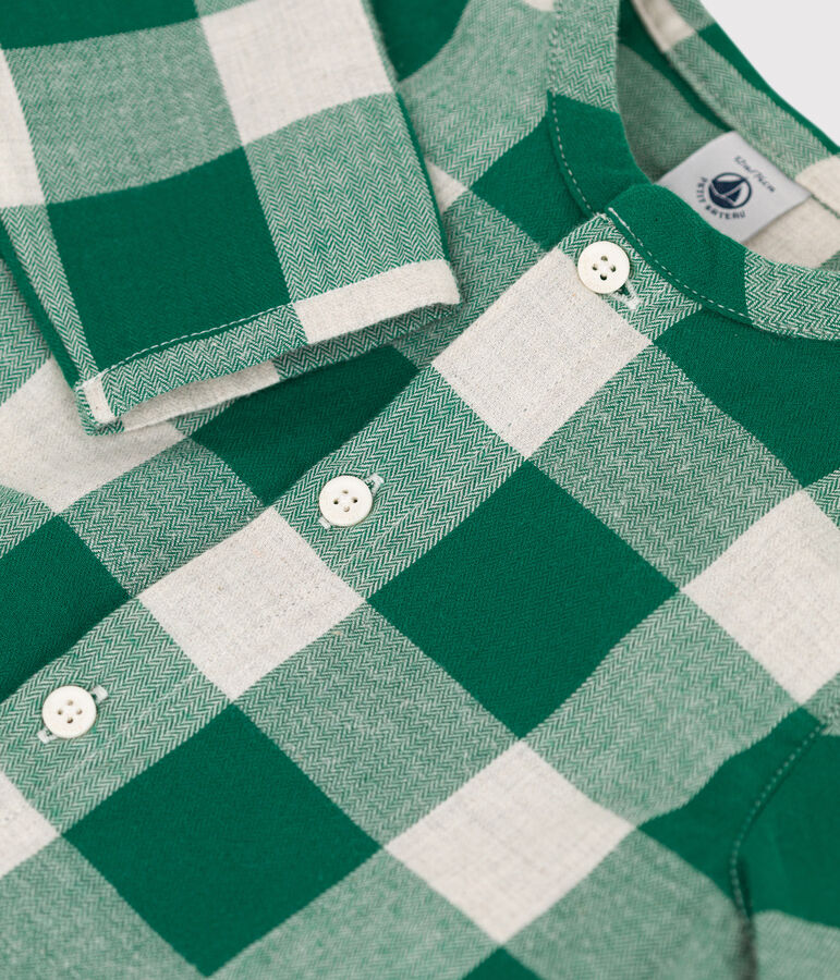 Camicia di flanella a maniche lunghe, a scacchi, per neonati MATCHA/ecru