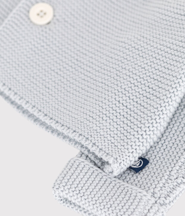 Cardigan in maglia di cotone a punto legaccio neonato blu