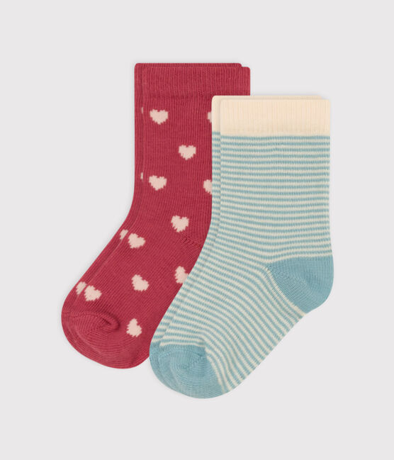 Set di 2 paia di calzini bebè in jersey di cotone a cuori variante 2