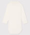 Body  in cotone a manica lunga con  colletto a polo bianco MARSHMALLOW