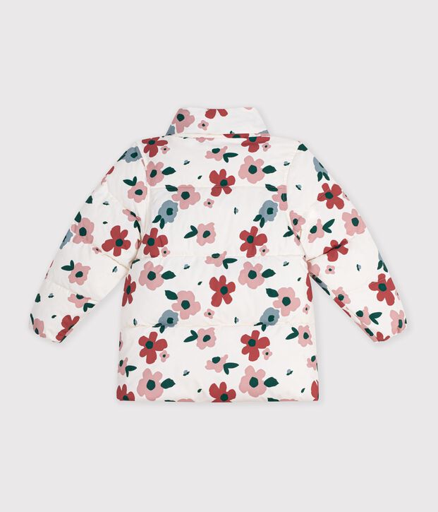 Piumino bambino a fiori ecru/multicolore