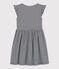 Abito manica corta in cotone bambina blu SMOKING/bianco MARSHMALLOW