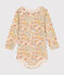 Body a maniche lunghe con colletto in cotone neonato bianco AVALANCHE/ MULTICO