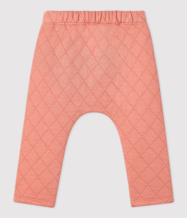 Pantalone in tubique trapuntato beb&egrave; rosa