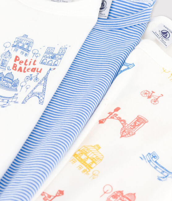 Confezione da 3 t-shirt manica corta fantasia Parigi bambino in cotone variante 1