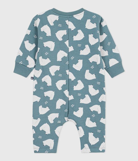 Tutina lunga in cotone con orso bianco stampato neonato grigio GOBELIN/ MULTICO