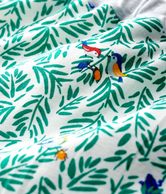 Pantaloni in costina fantasia bebè maschio bianco MARSHMALLOW/bianco MULTICO