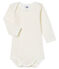 Body manica lunga bebè femmina bianco MARSHMALLOW/rosa CHARME