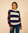 Maglione in cotone rigato da donna bianco AVALANCHE/ MULTICO