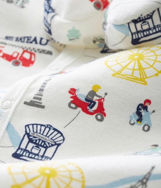 Coordinato: pigiama + calze per bebé maschio bianco MARSHMALLOW/bianco MULTICO