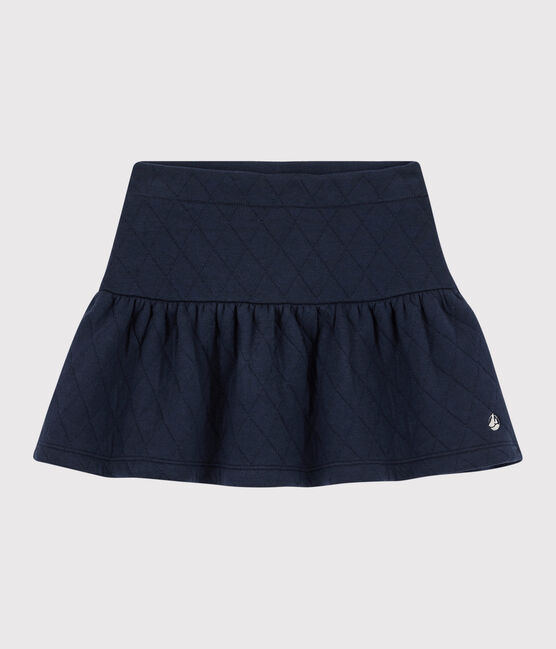 Gonna in tubique trapuntato bambina blu SMOKING