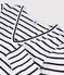 T-shirt scollo a V iconica in cotone a righe Donna bianco MARSHMALLOW/blu SMOKING