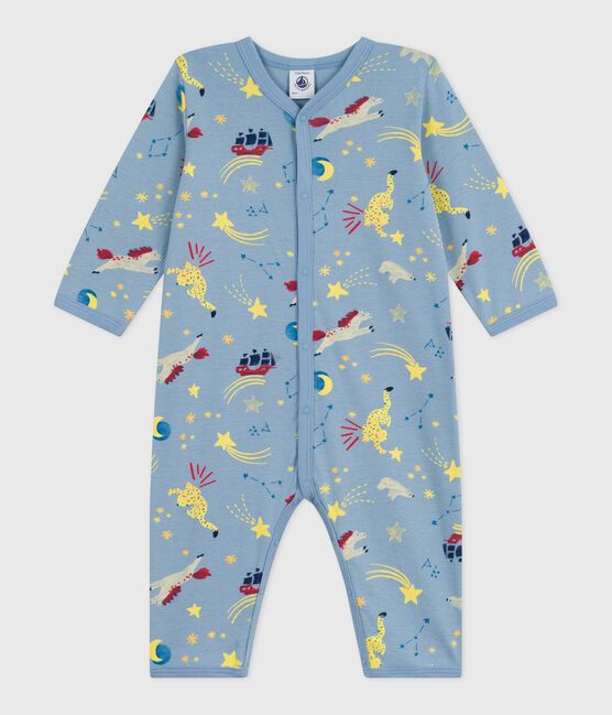 Pigiama senza piedini in cotone stampato neonato blu ADRIATIC/ MULTICO