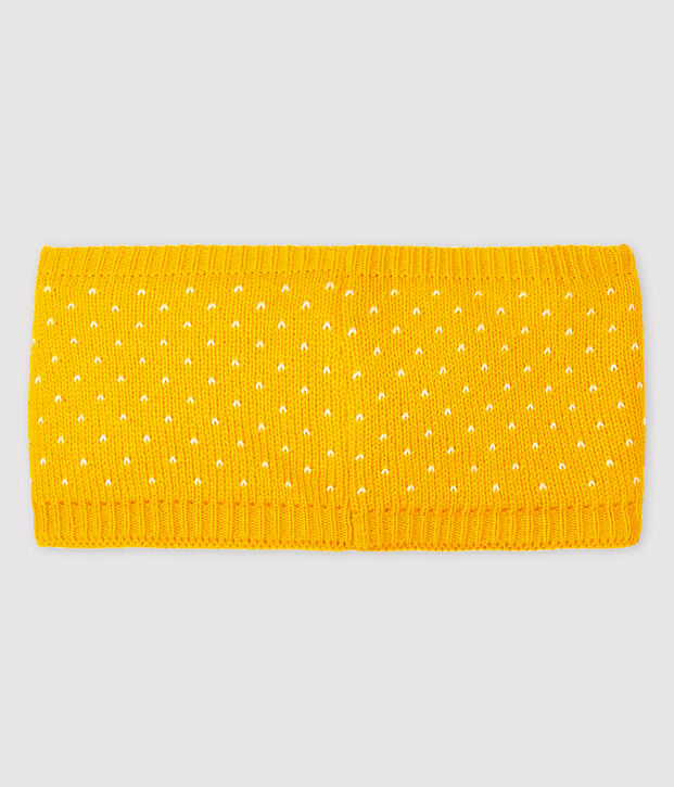 Snood beb&egrave; femmina con jacquard giallo/bianco