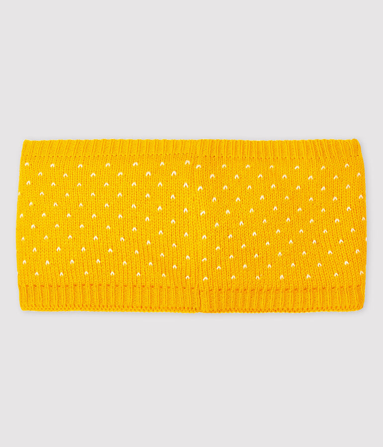 Snood beb&egrave; femmina con jacquard giallo HONEY/bianco MARSHMALLOW