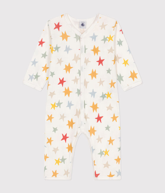 Pigiama senza piedini in cotone con stampa neonato bianco MARSHMALLOW/bianco MULTICO