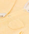 Tutina lunga a righe bebè in lana e cotone biologico giallo OCRE/bianco MARSHMALLOW