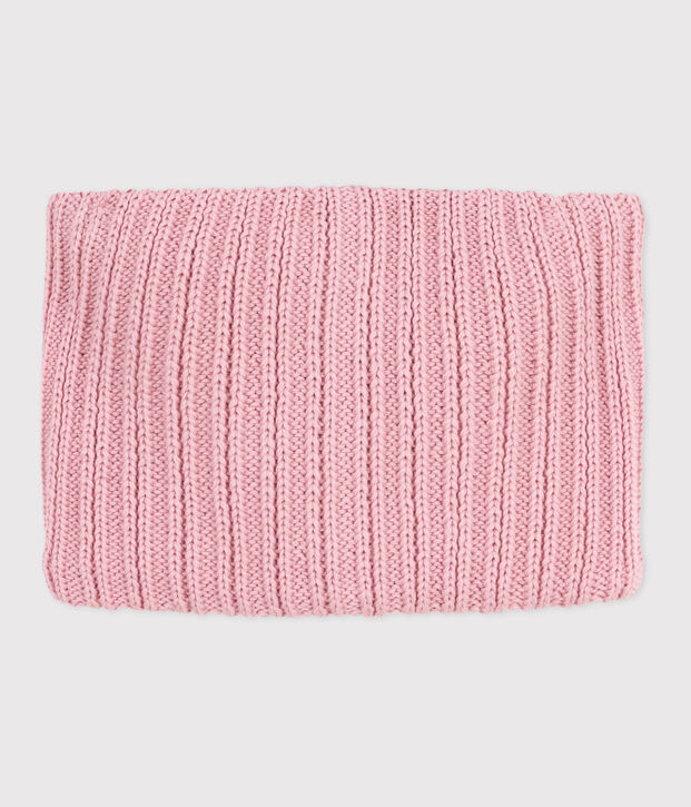 Snood in maglia foderata in pile bambino rosa
