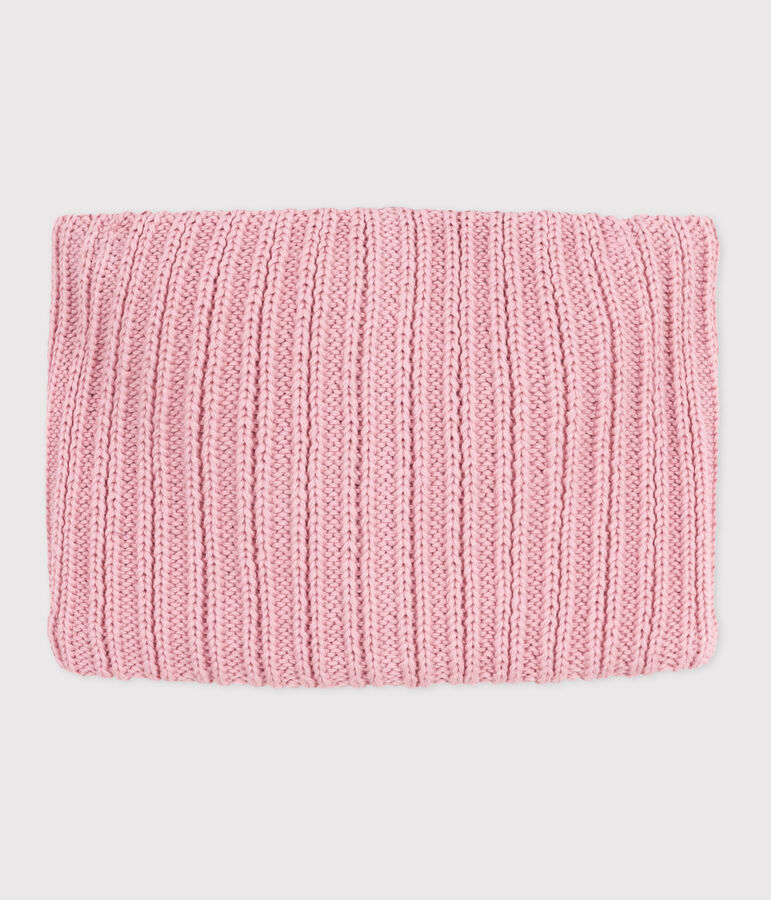 Snood in maglia foderata in pile bambino rosa