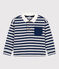 Polo bambino a maniche lunghe a righe in cotone blu MEDIEVAL/ FUMEE