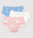 Confezione da 3 slip alti cuore bambina in cotone biologico