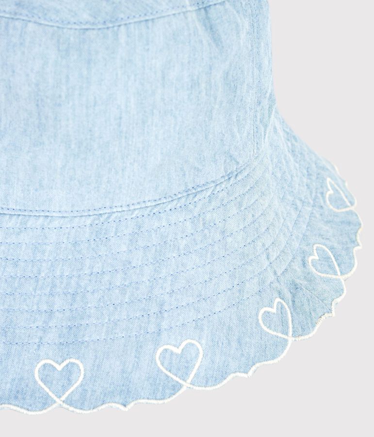 Cappellino in chambray bambina blu