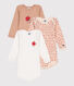 Set di 3 body a maniche lunghe in cotone neonato