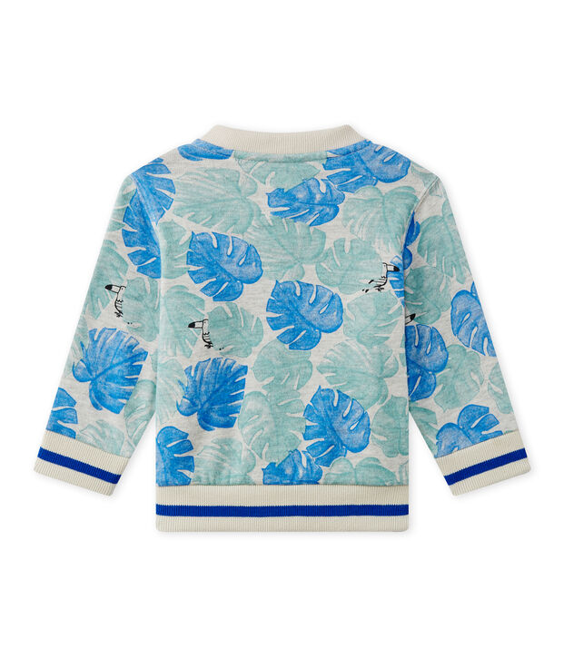 Cardigan beb&eacute; bambino stampato grigio/multicolore