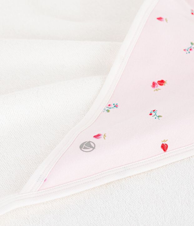 Asciugamano quadrato da bagno in cotone neonato rosa/multicolore