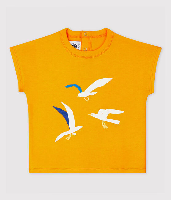 T-shirt bebè a maniche corte in cotone. giallo TEHONI