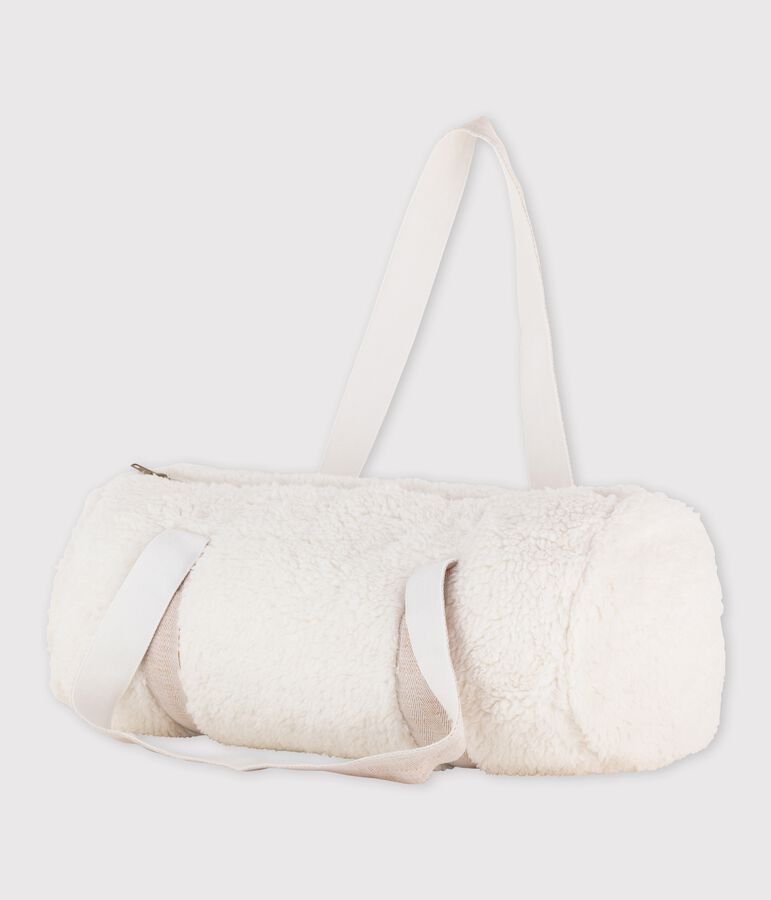 Borsa polochon in sherpa bianco