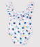 Costume da bagno intero ecoresponsabile bimba bianco MARSHMALLOW/bianco MULTICO