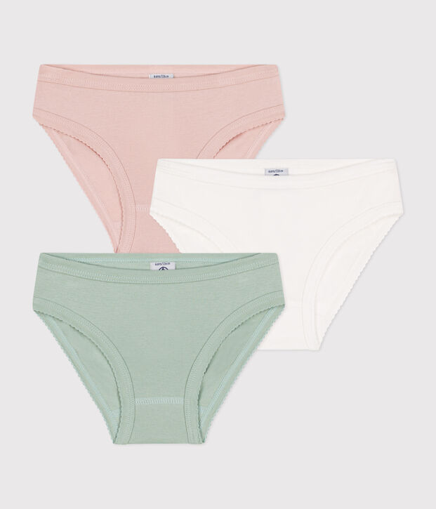 Set di 3 slip in cotone tinta unita bambino multicolore