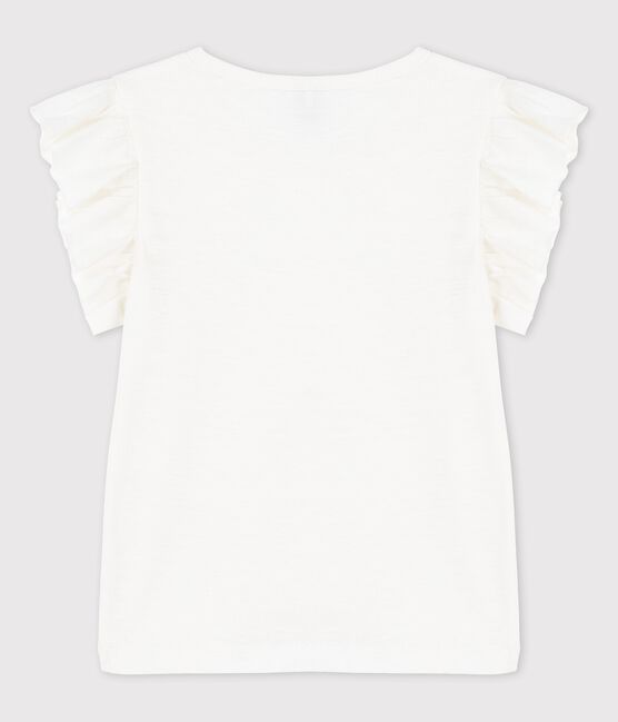 T-shirt a maniche corte in cotone bambina bianco MARSHMALLOW