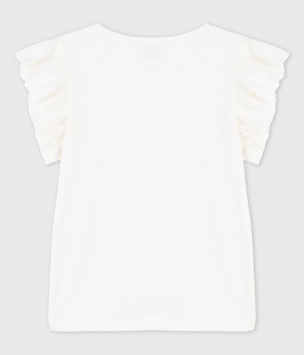 T-shirt a maniche corte in cotone bambina bianco