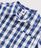 Pigiama a quadri bambino in twill blu MEDIEVAL/bianco MARSHMALLOW