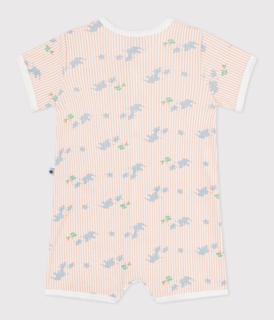 Tutina corta in cotone con animali stampati neonato bianco MARSHMALLOW/bianco MULTICO