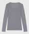 T-shirt second skin in cotone leggero a righe donna blu SMOKING/bianco MARSHMALLOW