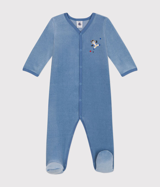 Pigiama in ciniglia neonato blu BEACH