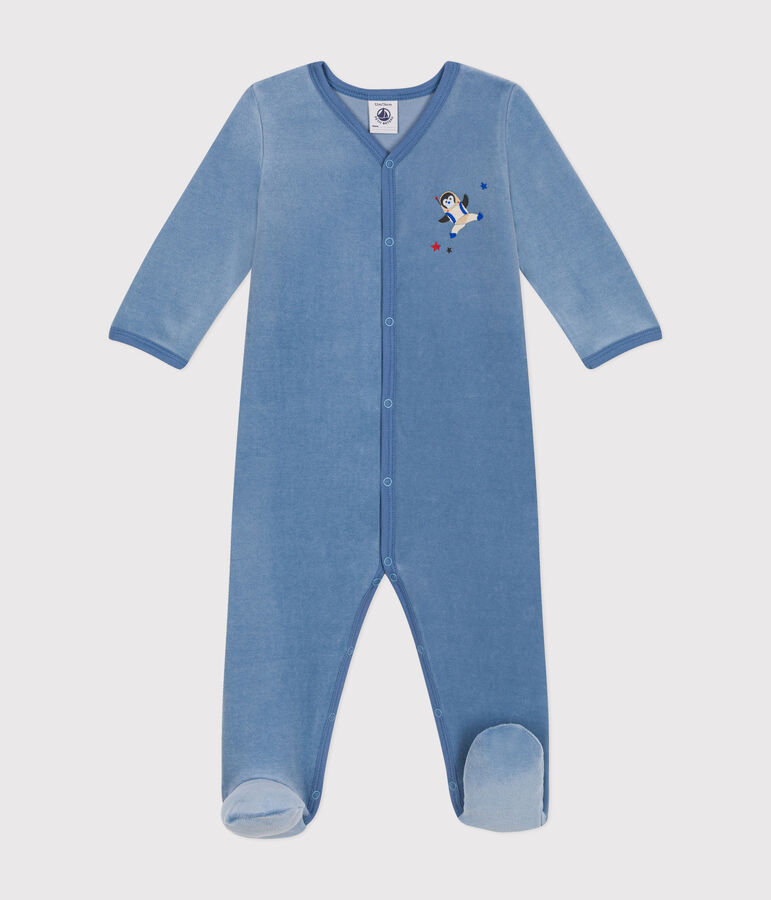 Pigiama in ciniglia neonato blu