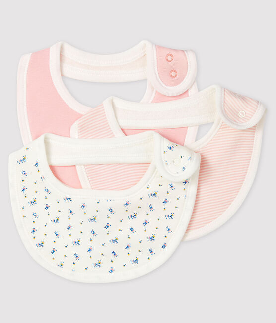 Confezione da 3 bavaglini neonato a coste variante 1