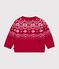 Maglione in misto lana e cotone fantasia jacquard neonato rosso/multicolore